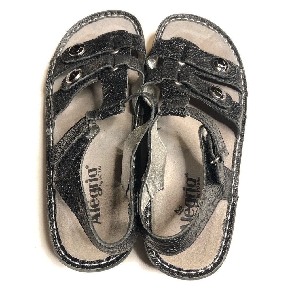 Alegría Kle black snake skin print leather sandals - Picture 3 of 7